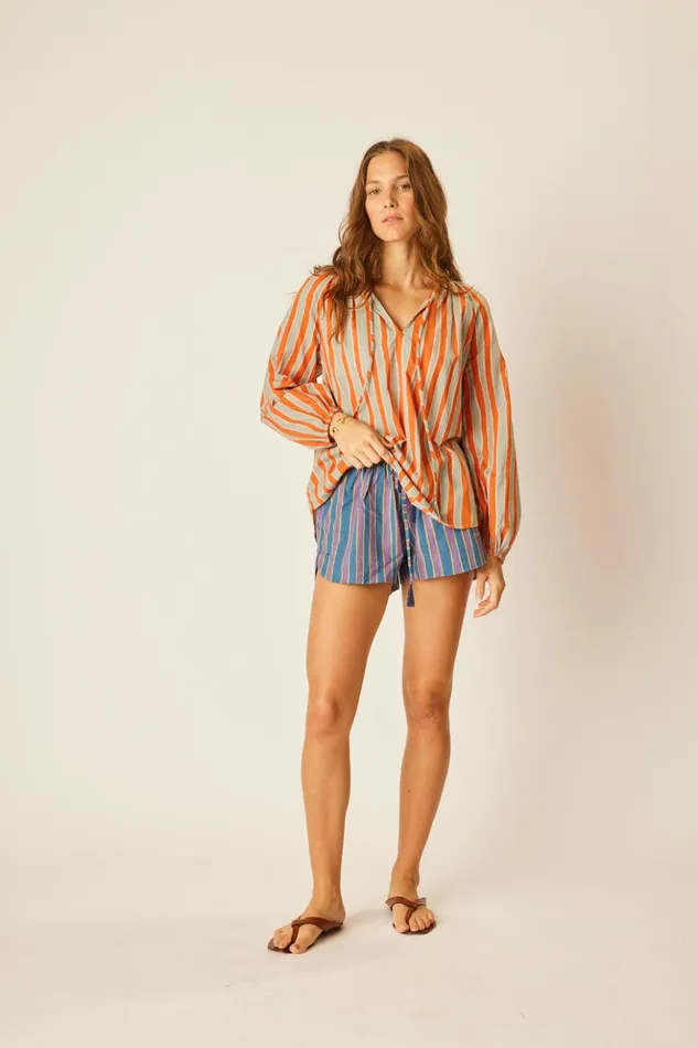 Tash Short Batik Stripe Lavender Women Natalie Martin Bottoms