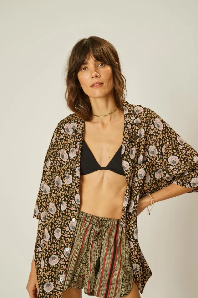 Tash Short Paisley Stripe Black Women Natalie Martin Bottoms Tash Short Paisley Stripe Black Women Natalie Martin Bottoms