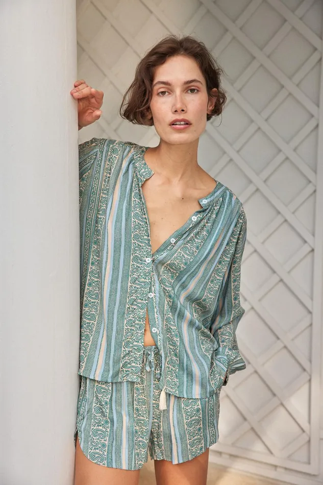 Tash Short Paisley Stripe Pool Women Natalie Martin Bottoms