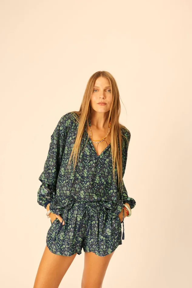 Tash Short Petite Fleur Marine Women Natalie Martin Bottoms