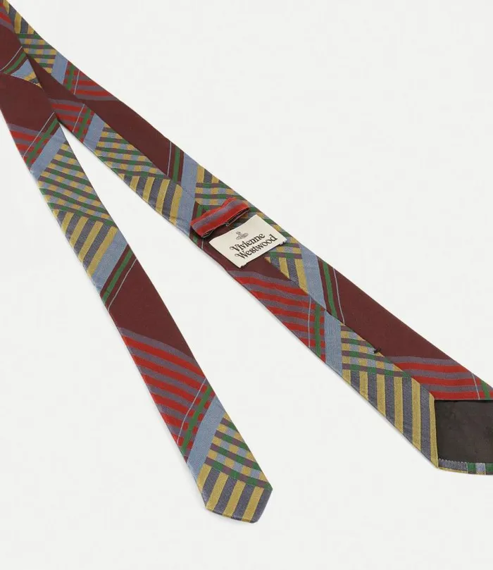 Ties And Handkerchiefs Men Vivienne Westwood Combat Tartan Tie 7cm In Burgundy