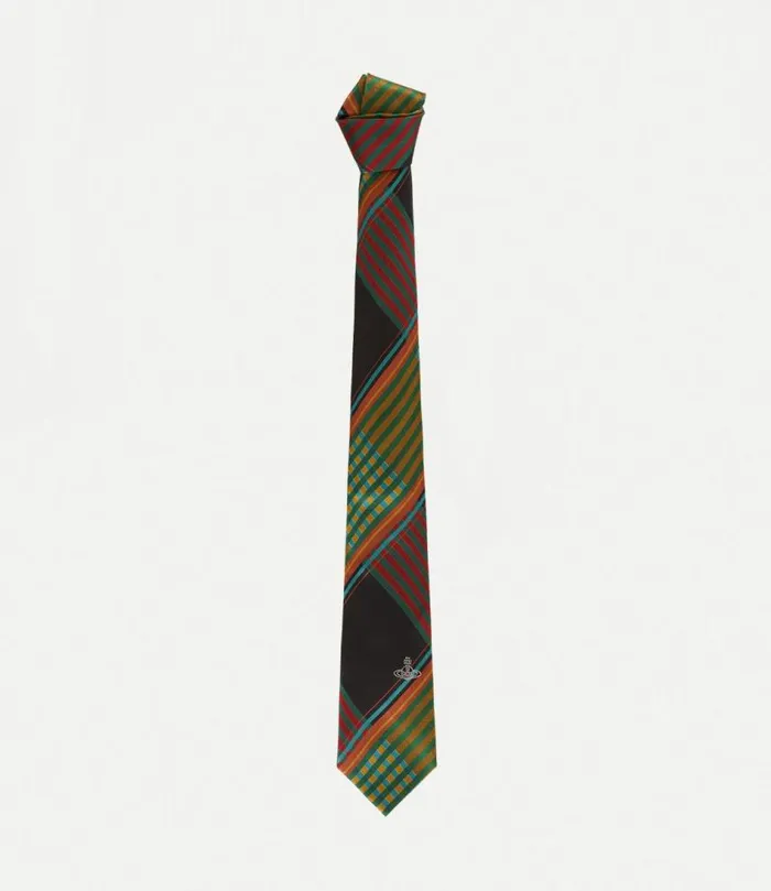 Ties And Handkerchiefs Men Vivienne Westwood Combat Tartan Tie 85cm In Black