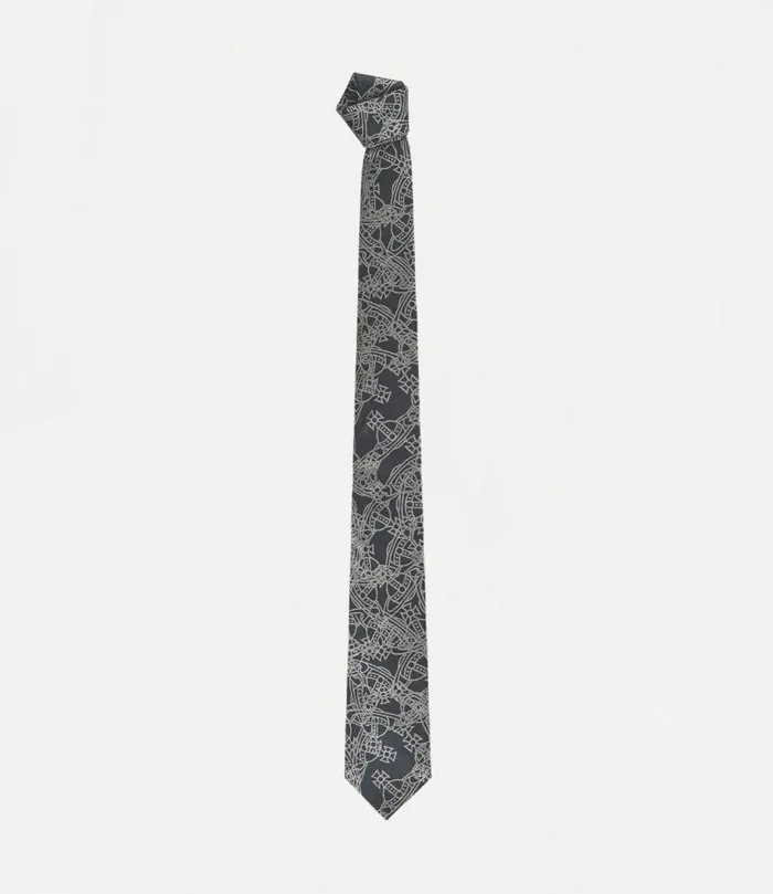 Ties And Handkerchiefs Men Vivienne Westwood Crazy Orb Outline Tie 7cm In DarkBlue Ties And Handkerchiefs Men Vivienne Westwood Crazy Orb Outline Tie 7cm In DarkBlue