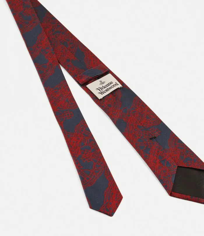 Ties And Handkerchiefs Men Vivienne Westwood Crazy Orb Outline Tie 7cm In NavyBlue
