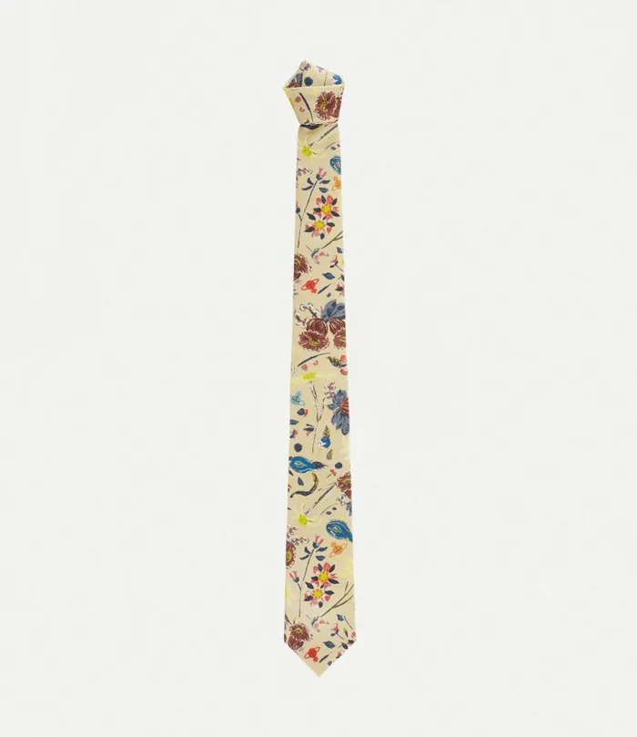 Ties And Handkerchiefs Men Vivienne Westwood Folk Flower Tie 7cm In Beige