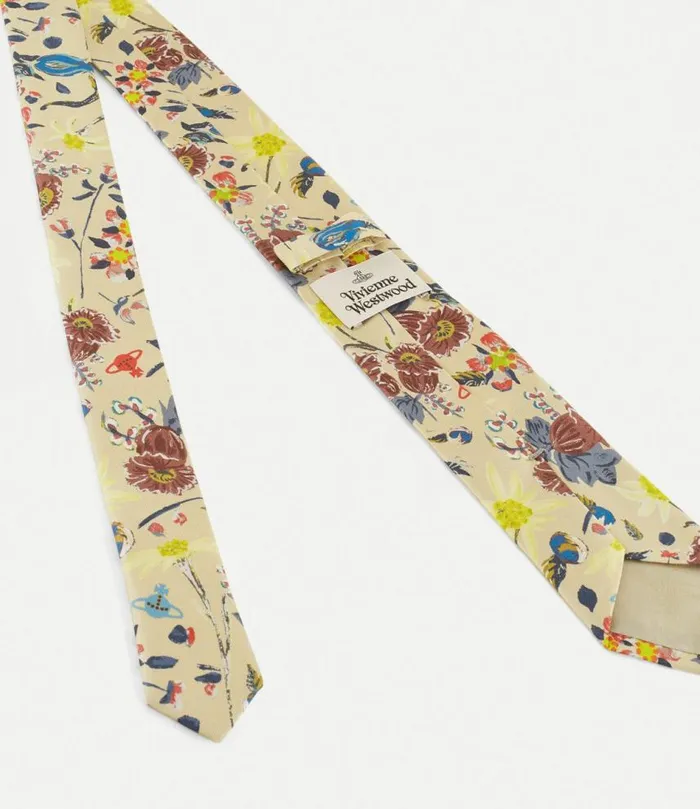 Ties And Handkerchiefs Men Vivienne Westwood Folk Flower Tie 7cm In Beige