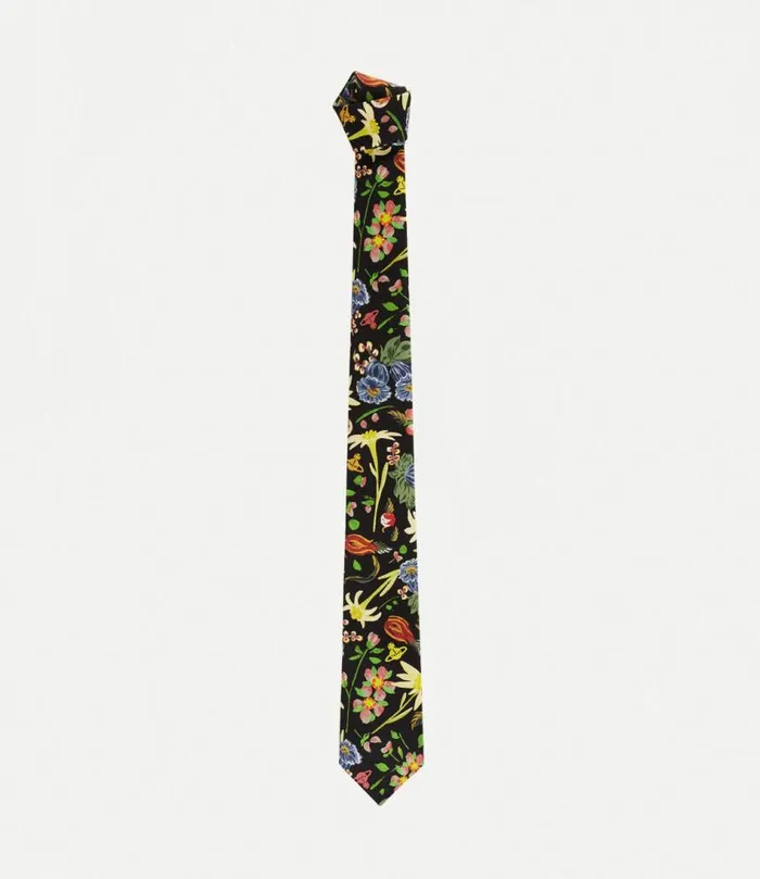 Ties And Handkerchiefs Men Vivienne Westwood Folk Flower Tie 7cm In Black