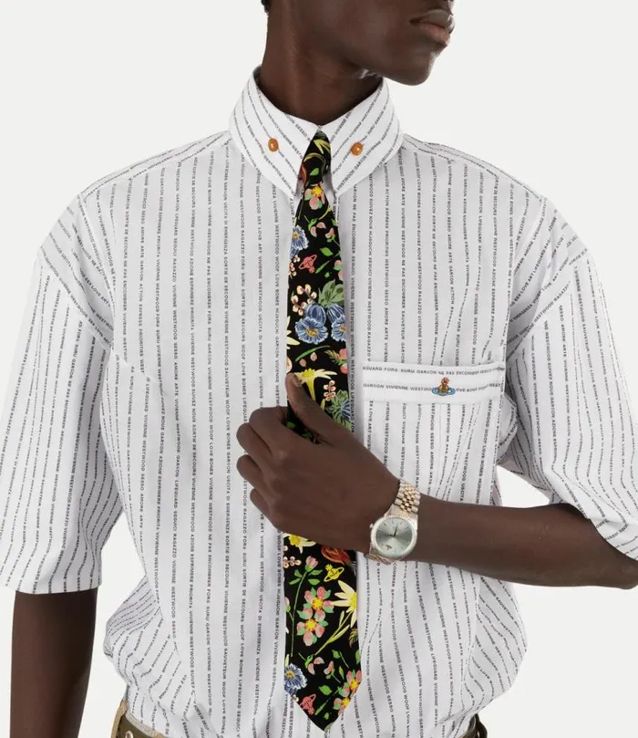 Ties And Handkerchiefs Men Vivienne Westwood Folk Flower Tie 7cm In Black