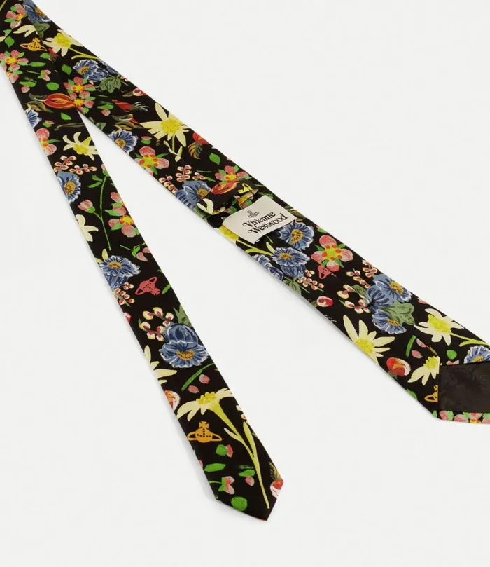 Ties And Handkerchiefs Men Vivienne Westwood Folk Flower Tie 7cm In Black