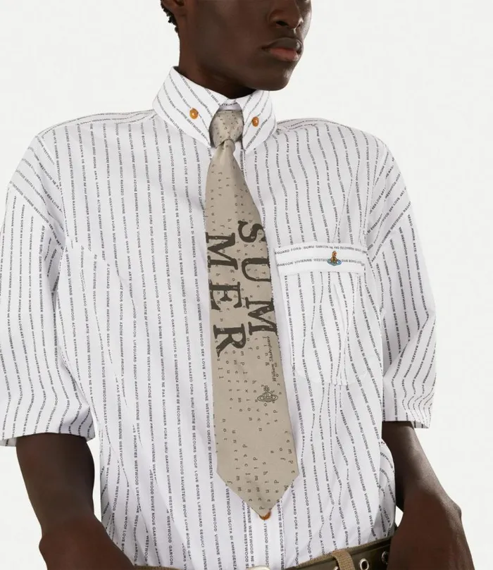 Ties And Handkerchiefs Men Vivienne Westwood Summer Tie 85cm In Beige