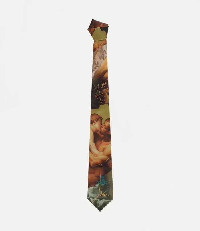 Ties And Handkerchiefs Men Vivienne Westwood The Kiss Tie 85cm In Orange