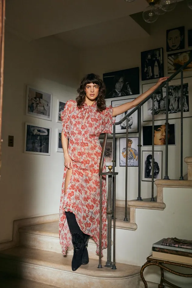 Tiffany Dress Chiffon Watercolor Dove Women Natalie Martin Dresses