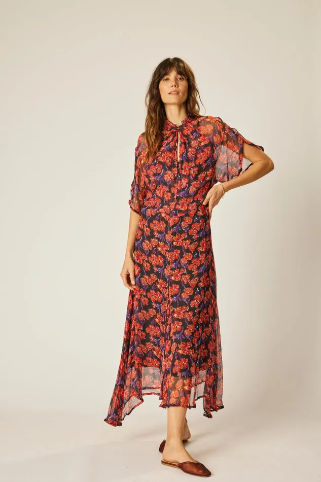 Tiffany Dress Chiffon Watercolor Onyx Women Natalie Martin Dresses
