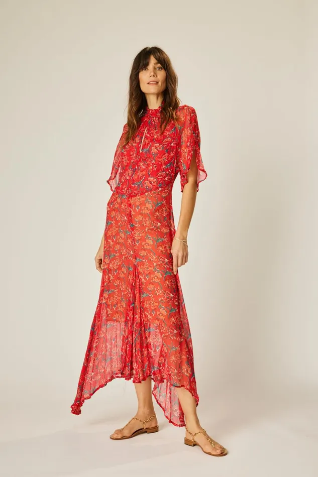 Tiffany Dress Chiffon Watercolor Vermil Women Natalie Martin Dresses