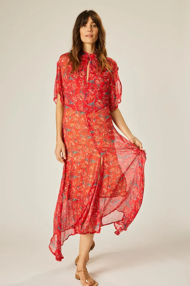 Tiffany Dress Chiffon Watercolor Vermil Women Natalie Martin Dresses