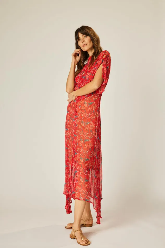 Tiffany Dress Chiffon Watercolor Vermil Women Natalie Martin Dresses