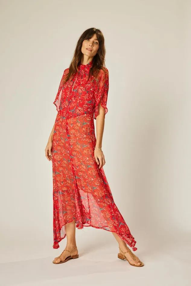 Tiffany Dress Chiffon Watercolor Vermil Women Natalie Martin Dresses