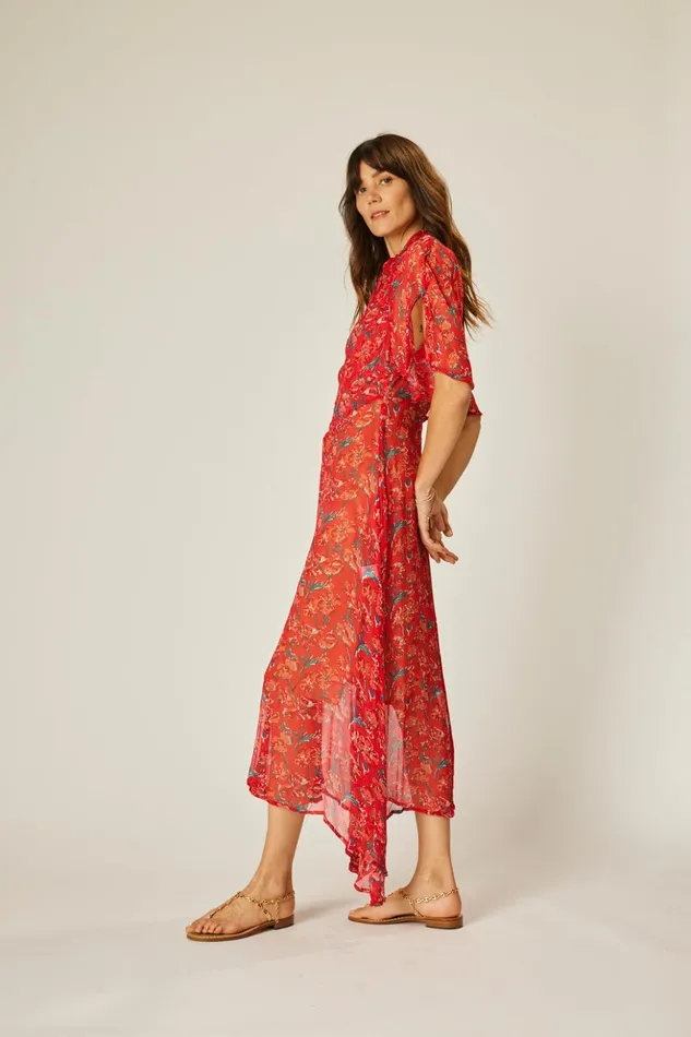 Tiffany Dress Chiffon Watercolor Vermil Women Natalie Martin Dresses