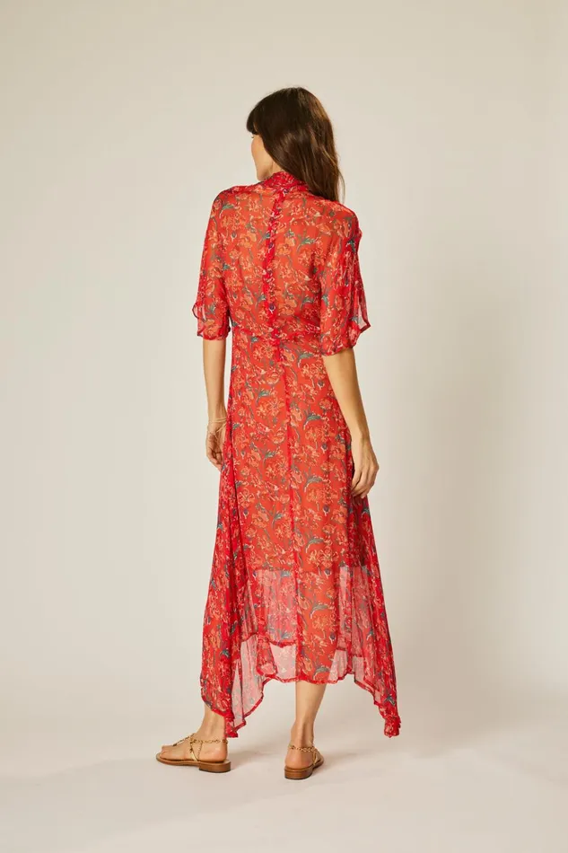 Tiffany Dress Chiffon Watercolor Vermil Women Natalie Martin Dresses