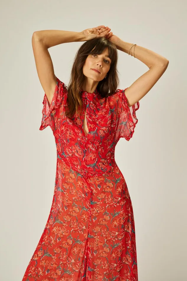 Tiffany Dress Chiffon Watercolor Vermil Women Natalie Martin Dresses