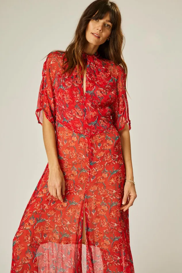 Tiffany Dress Chiffon Watercolor Vermil Women Natalie Martin Dresses