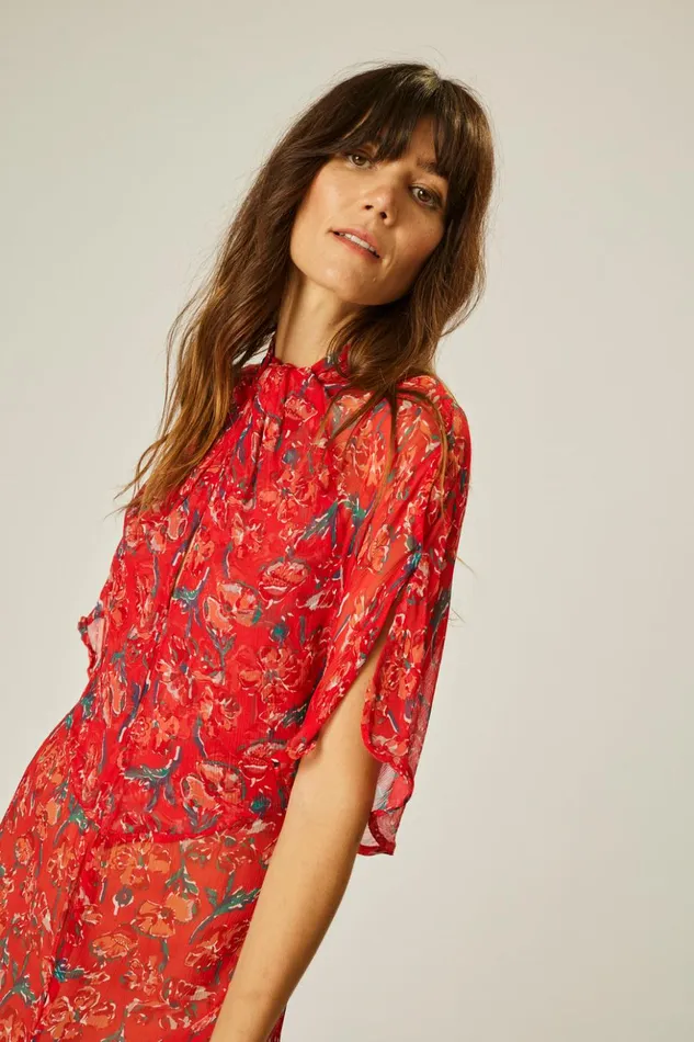 Tiffany Dress Chiffon Watercolor Vermil Women Natalie Martin Dresses