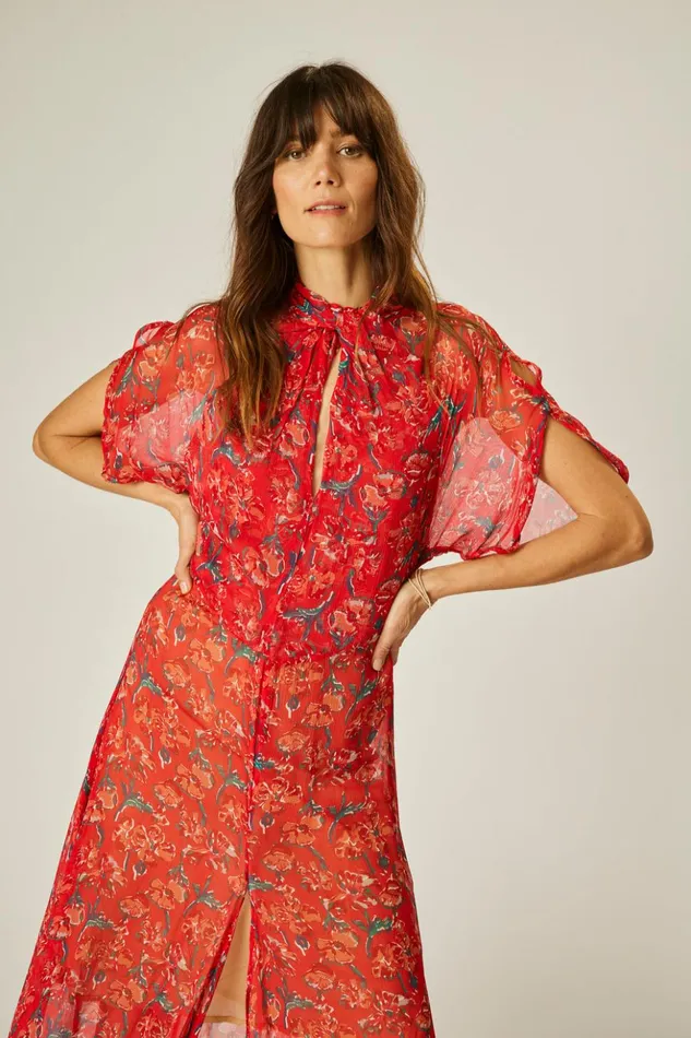 Tiffany Dress Chiffon Watercolor Vermil Women Natalie Martin Dresses