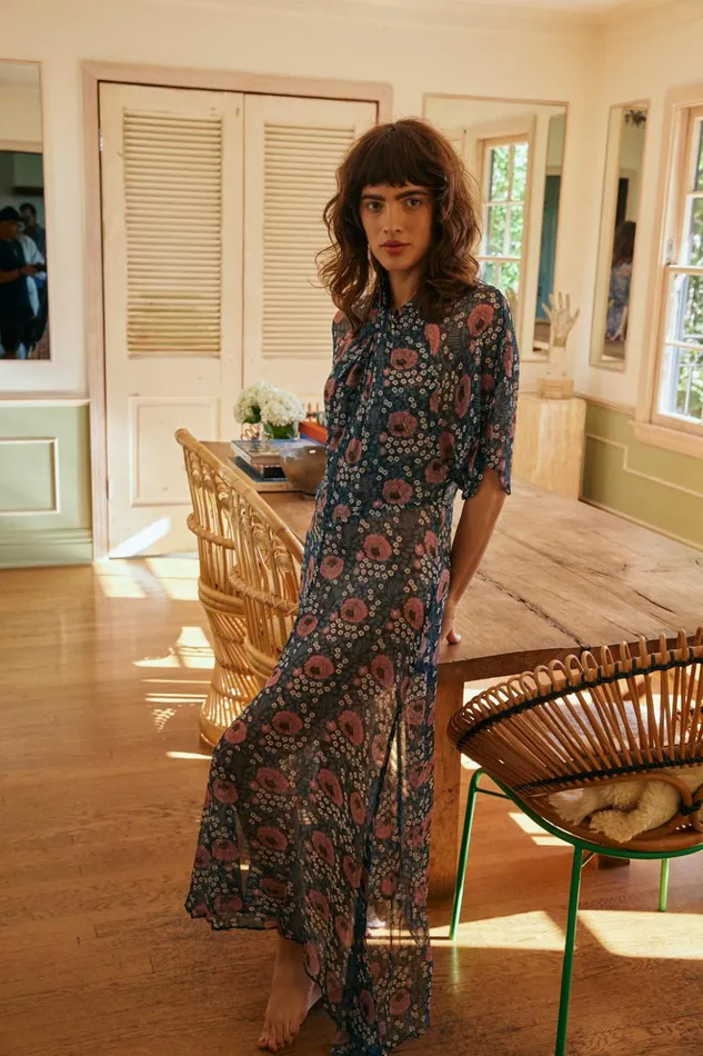 Tiffany Dress Vintage Flowers Indigo Women Natalie Martin Dresses