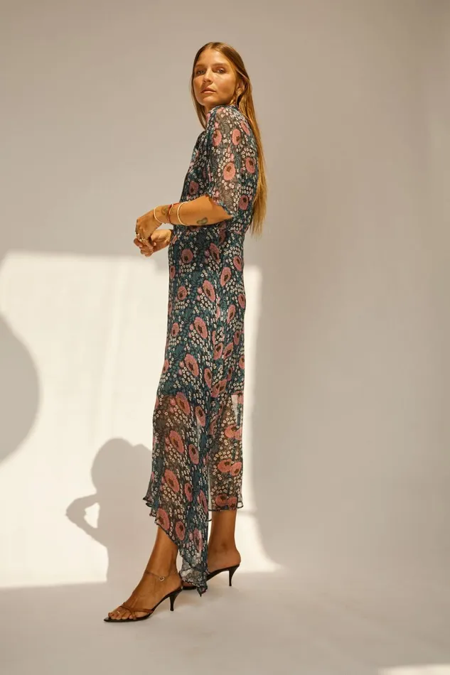 Tiffany Dress Vintage Flowers Indigo Women Natalie Martin Dresses