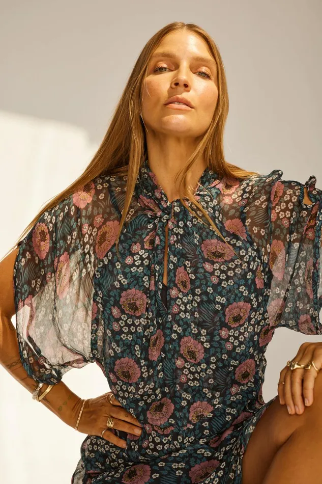 Tiffany Dress Vintage Flowers Indigo Women Natalie Martin Dresses