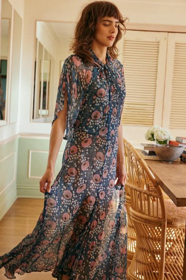 Tiffany Dress Vintage Flowers Indigo Women Natalie Martin Dresses