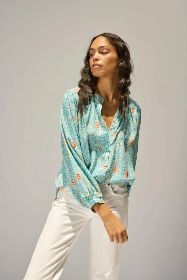 Tolan Shirt Andromeda Turquoise Women Natalie Martin Tops