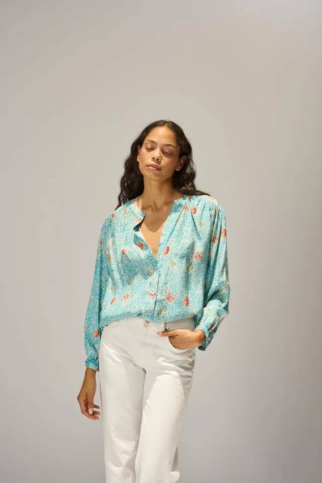 Tolan Shirt Andromeda Turquoise Women Natalie Martin Tops