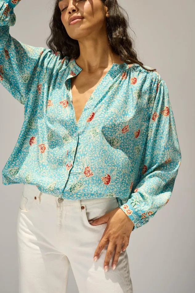 Tolan Shirt Andromeda Turquoise Women Natalie Martin Tops