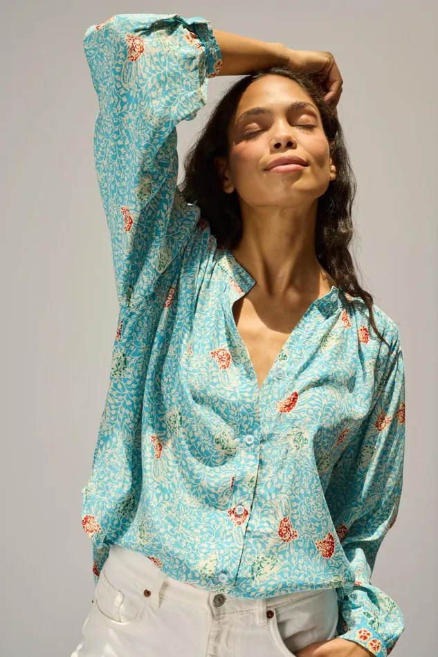 Tolan Shirt Andromeda Turquoise Women Natalie Martin Tops