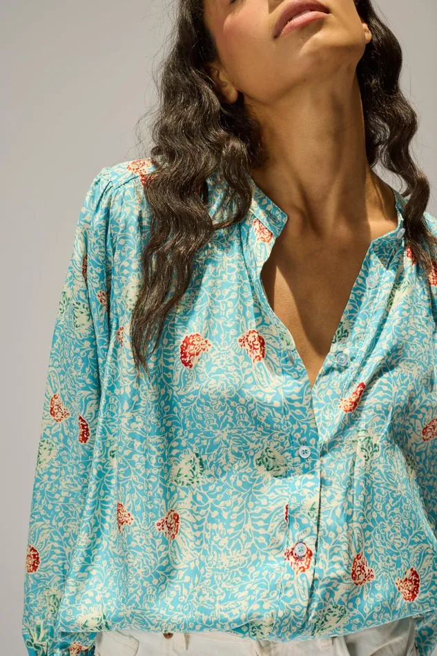 Tolan Shirt Andromeda Turquoise Women Natalie Martin Tops