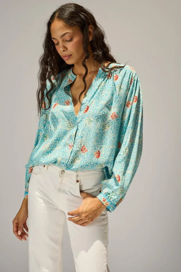 Tolan Shirt Andromeda Turquoise Women Natalie Martin Tops