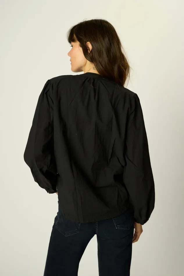 Tolan Shirt Black Flat Cotton Women Natalie Martin Tops