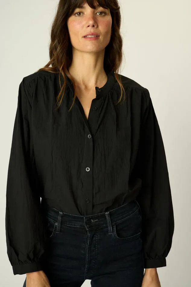 Tolan Shirt Black Flat Cotton Women Natalie Martin Tops