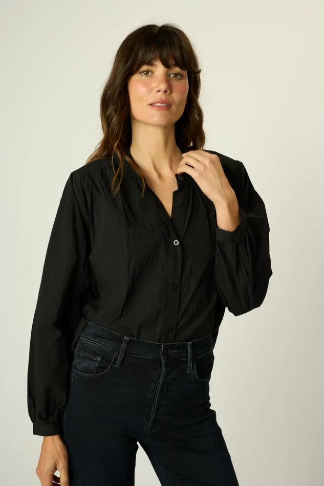 Tolan Shirt Black Flat Cotton Women Natalie Martin Tops