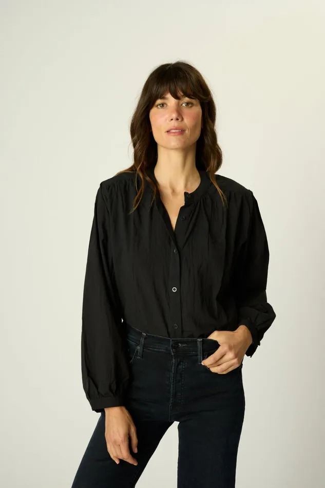 Tolan Shirt Black Flat Cotton Women Natalie Martin Tops