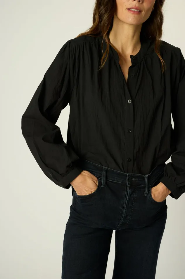 Tolan Shirt Black Flat Cotton Women Natalie Martin Tops
