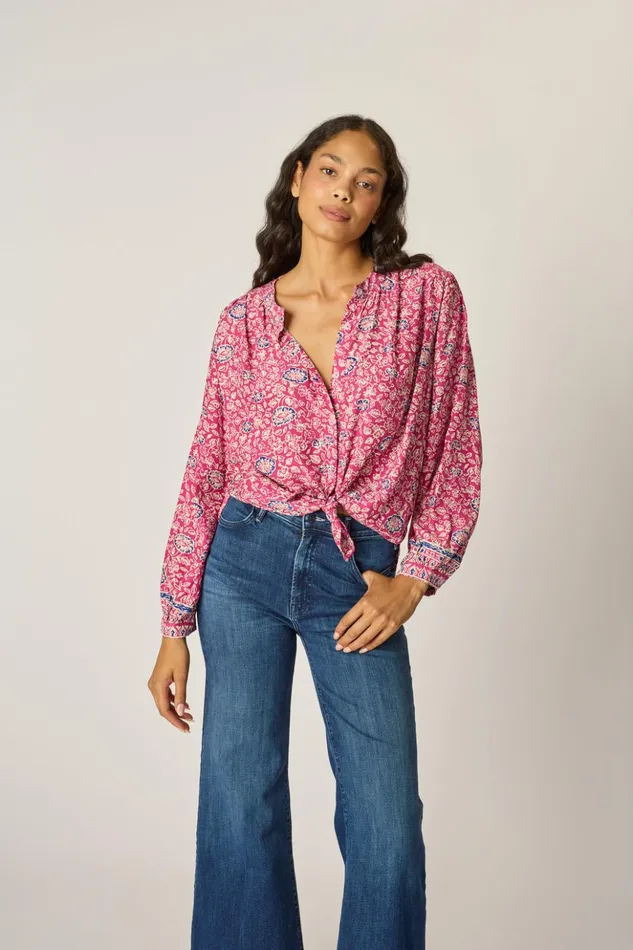 Tolan Shirt Floral Lavender Women Natalie Martin Tops