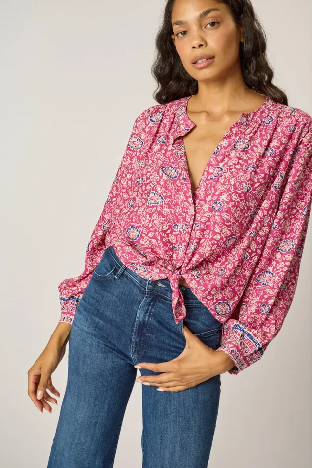 Tolan Shirt Floral Lavender Women Natalie Martin Tops