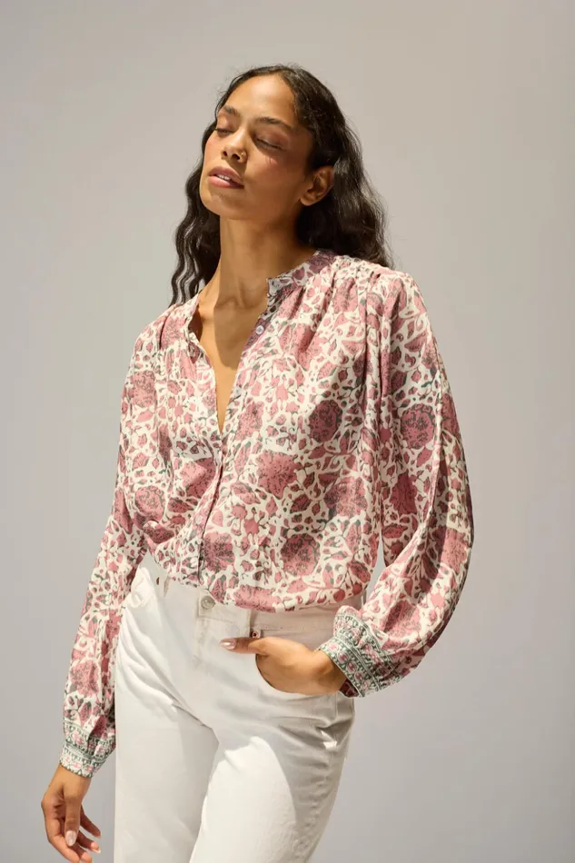 Tolan Shirt Geranium Fig Women Natalie Martin Tops