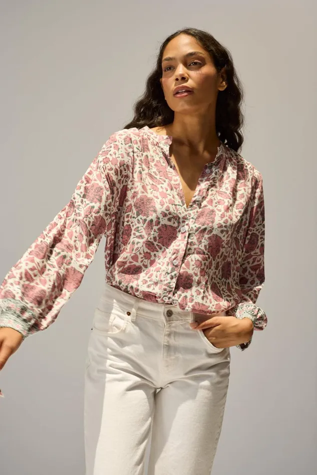Tolan Shirt Geranium Fig Women Natalie Martin Tops