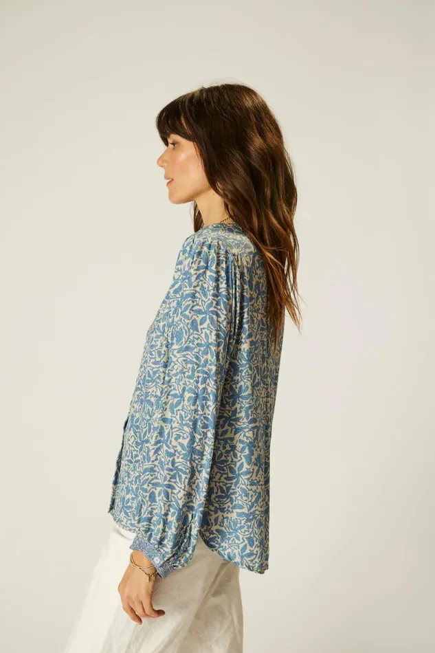 Tolan Shirt Gloriosa Cornflower Women Natalie Martin Tops