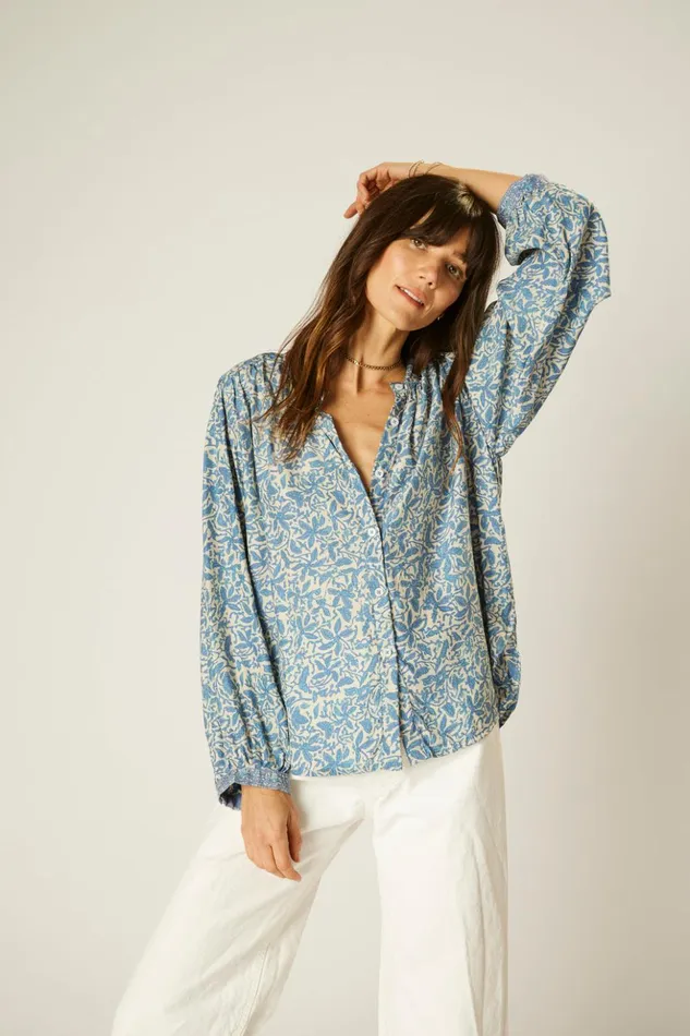 Tolan Shirt Gloriosa Cornflower Women Natalie Martin Tops