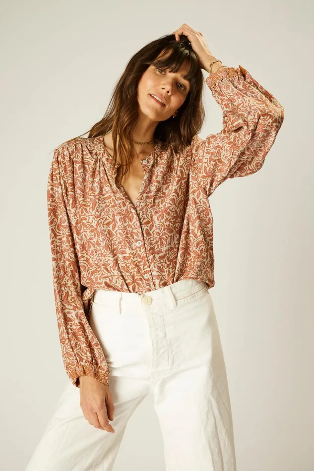 Tolan Shirt Gloriosa Sandstone Women Natalie Martin Tops