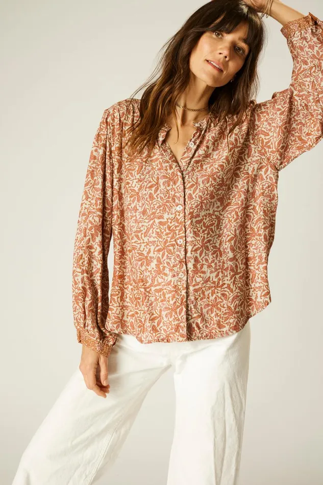 Tolan Shirt Gloriosa Sandstone Women Natalie Martin Tops